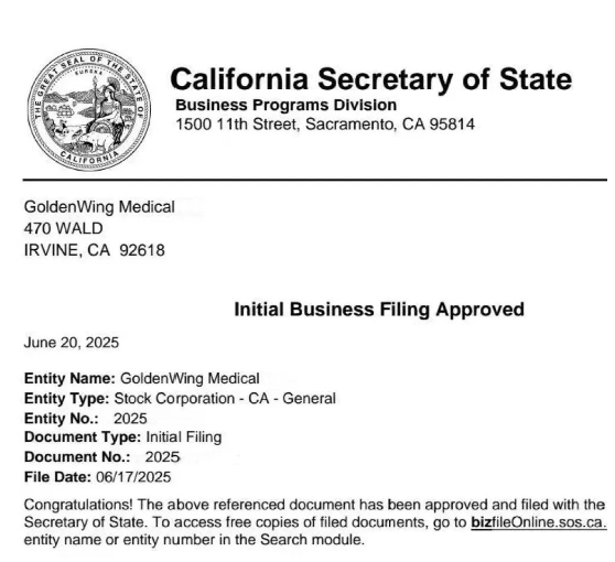 美鳳力集團(tuán)美國加州GoldenWing?Medical公司正式成立！助力中國醫(yī)療創(chuàng)新?lián)P帆出海